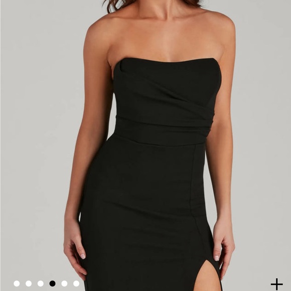 Windsor Black Sequin Strapless Kaia Gown - Picture 3 of 8